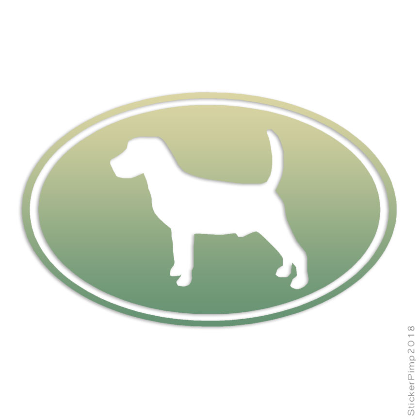 Beagle Oval Dog Decal Sticker Choose Color Size #3630 