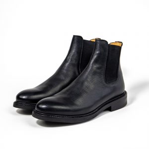 Black goodyear welted chelsea boots