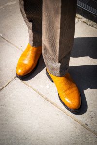 Mustard Goodyear welted Chelsea boots