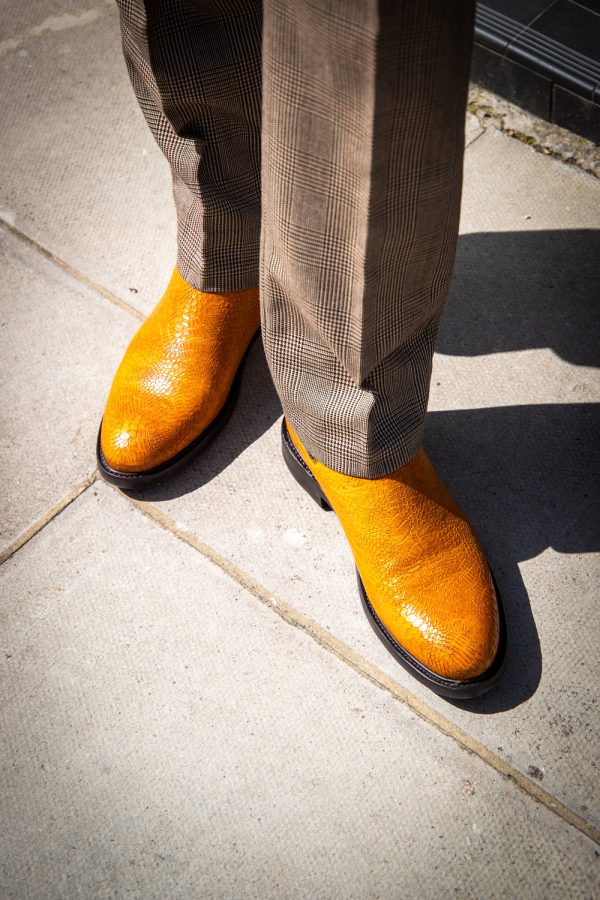 Mustard Goodyear welted Chelsea boots