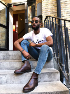 Brown embossed chelsea boots