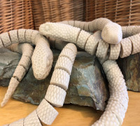 Three Textured Articulating snakes 3D model
