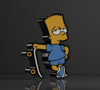 Bart Simpson Skate" lamp V2 3D model