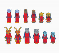 Flatminis Continued - Spelljammer Races Preview 3D model