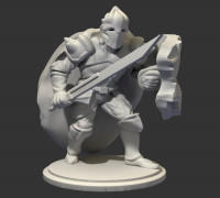 Knight with long cape 3D model