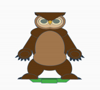 Flatminis Continued Owlbear 3D model