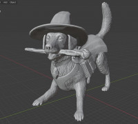 Golden Retriever Wizard 3D model