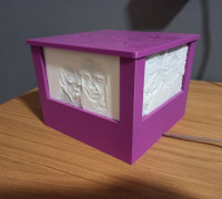 Lamp with 4 interchangeable lithographs. 3D model