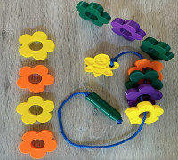 Bee and flowers 3D model