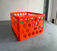 Rectangular organizer with hexagonal honeycomb pattern 3D model