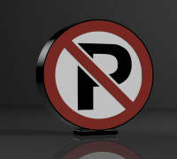 no parking lamp 3D model