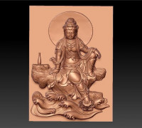 guanyin on rocks 3D model