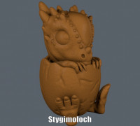 Stygimoloch (Easy print no support) 3D model