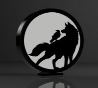 wolf lamp 3D model