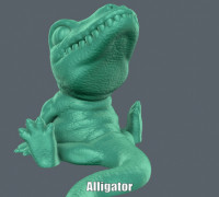 Alligator (Easy print no support) 3D model