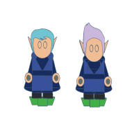 Flatminis Continued - Gnome Robes 3D model