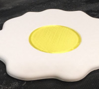 Fried Egg Coaster 3D model