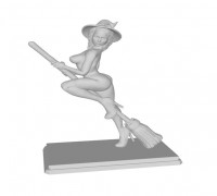 Witch on a broomstick 3D model
