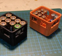 Beer Crate battery holder AA/AAA/9V/18650 Stackable 3D model
