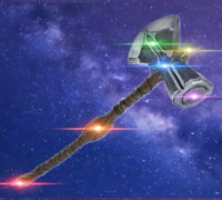 Marvel Storm Axe with Infinite stone 带有无限石的风暴斧 3D model