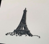 eiffel tower wall decor 2d 3D model