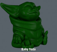 Baby Yoda (Easy print no support) 3D model