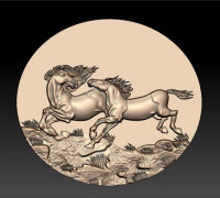 Two horses 3D model