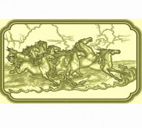 horses relief model for cnc 3D model