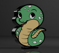 snake lamp v2 3D model