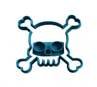 skull with bone cookie cutter stamp 3D model