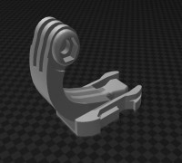 Extended GoPro J-hook Mount + Quick Release Base 3D model