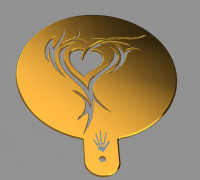 Bread / Cake Stencil - Heart 1 3D model