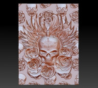 skull and rose 3D model