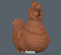 Chicken (Easy print no support) 3D model