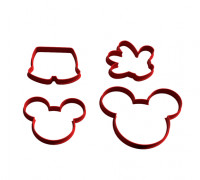 mickey cookie cutter pack x4 3D model