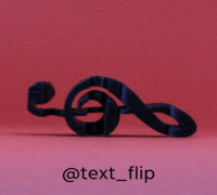 Text Flip: Music - Treble clef 3D model