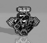 v8 motor lamp 3D model