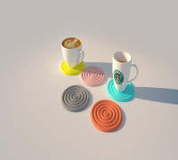 Coaster - circle (minimalistic) 3D model