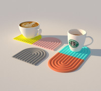 Coaster - semicircle (minimalistic) 3D model