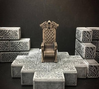 Delving Decor: Wolf Throne (28mm/Heroic scale) 3D model