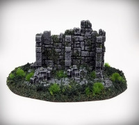 Basic Ruined Wall 3D model