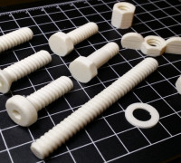 Nuts, bolts, washers and threaded rods 3D model