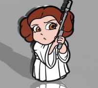 princess leia lamp 3D model