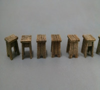 28mm Bar Stools 3D model