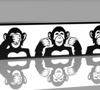Three wise monkeys lamp 3D model