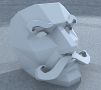 Moustache Mask addon 3D model