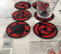 Mangekyo Sharingan Coasters 3D model