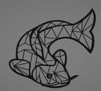 Koi fish wall decoration 3D model