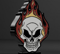 Flame skull lamp v2 3D model