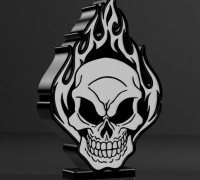 Flame skull lamp 3D model